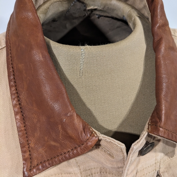 Ralph Lauren Tan Jean Jacket with Brown Collar - Picture 3 of 7